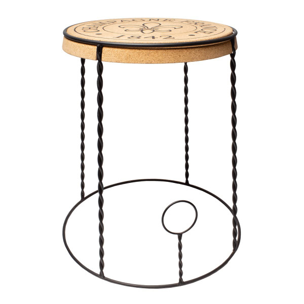 Champagne cage table, cork and wire